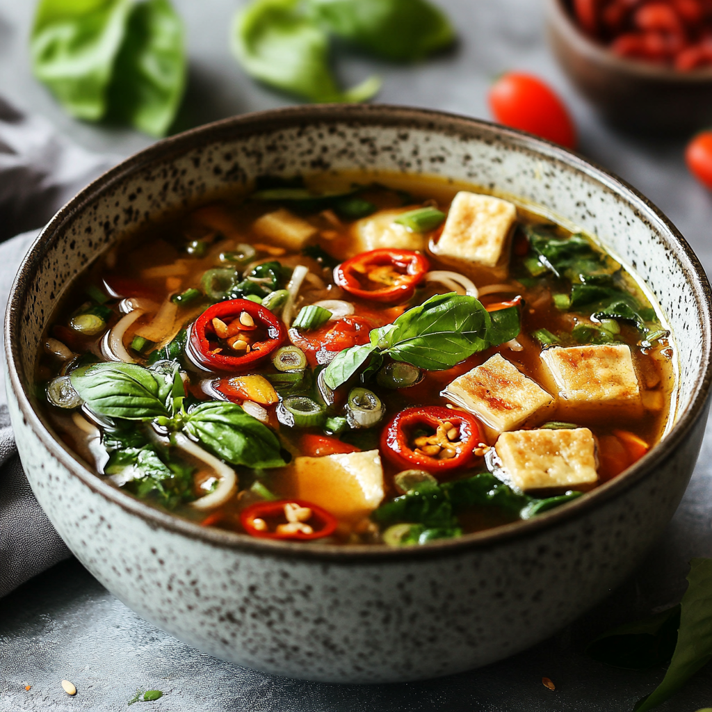 Steaming Bowl of Asian-Style Meal Soup – Rich, Flavorful, and Nourishing