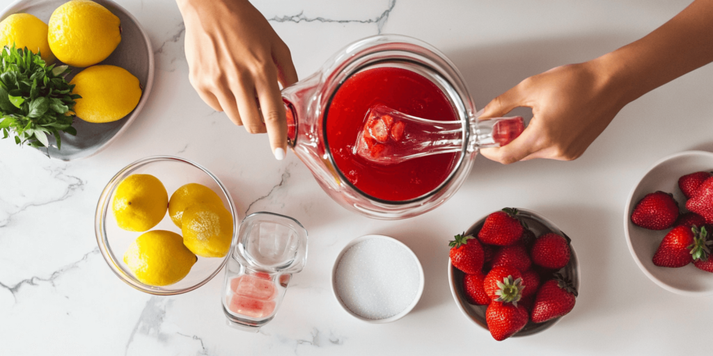 Step-by-step making of Southern Strawberry Sweet Tea