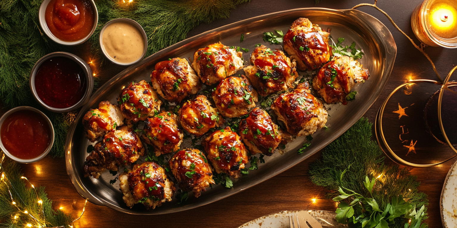 Alt Text: Mini Chicken Pull-Apart Bread Bites on a Platter