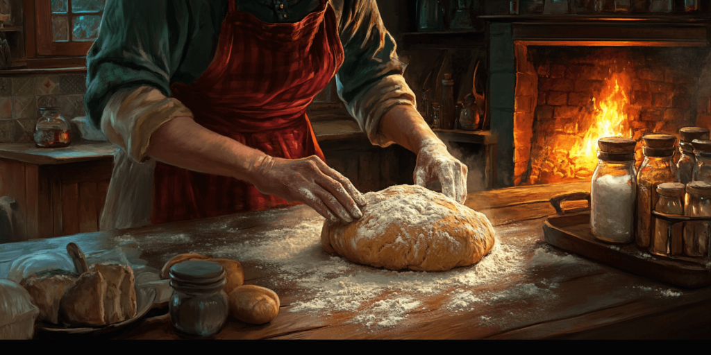 Alt Text: Step-by-step process of making Irish soda bread.
