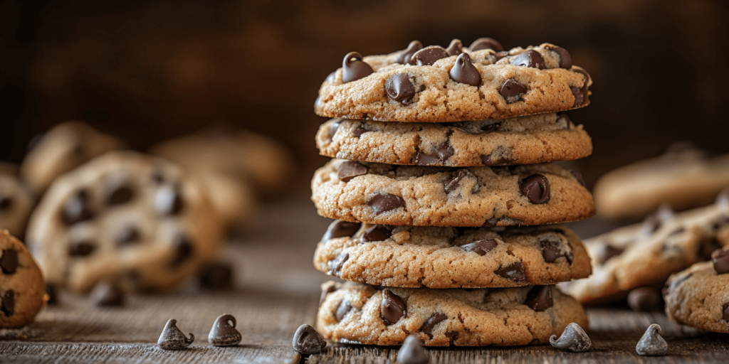 Big Thick Chocolate Chip Cookies Freshly Baked