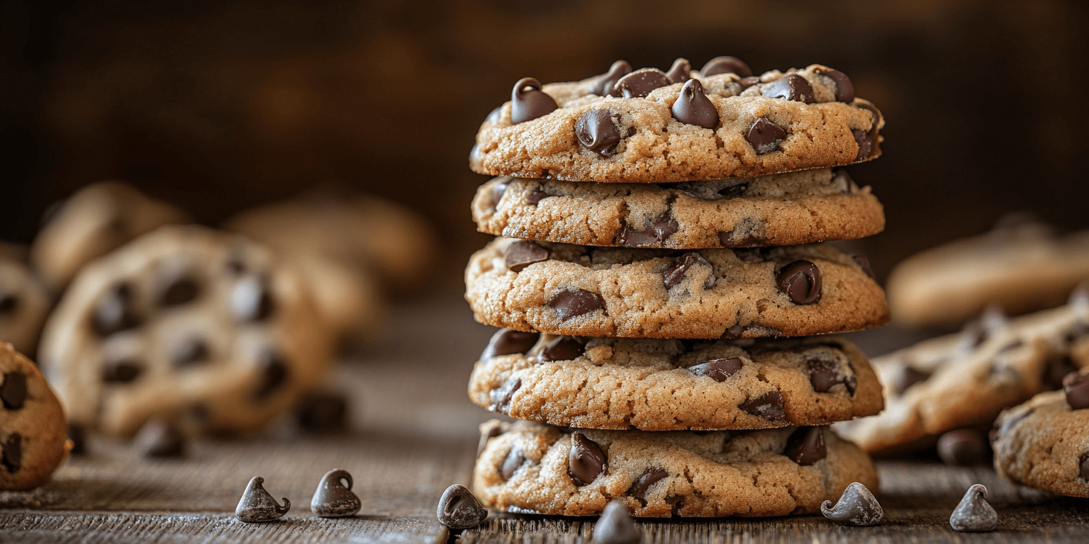 Big Thick Chocolate Chip Cookies Freshly Baked